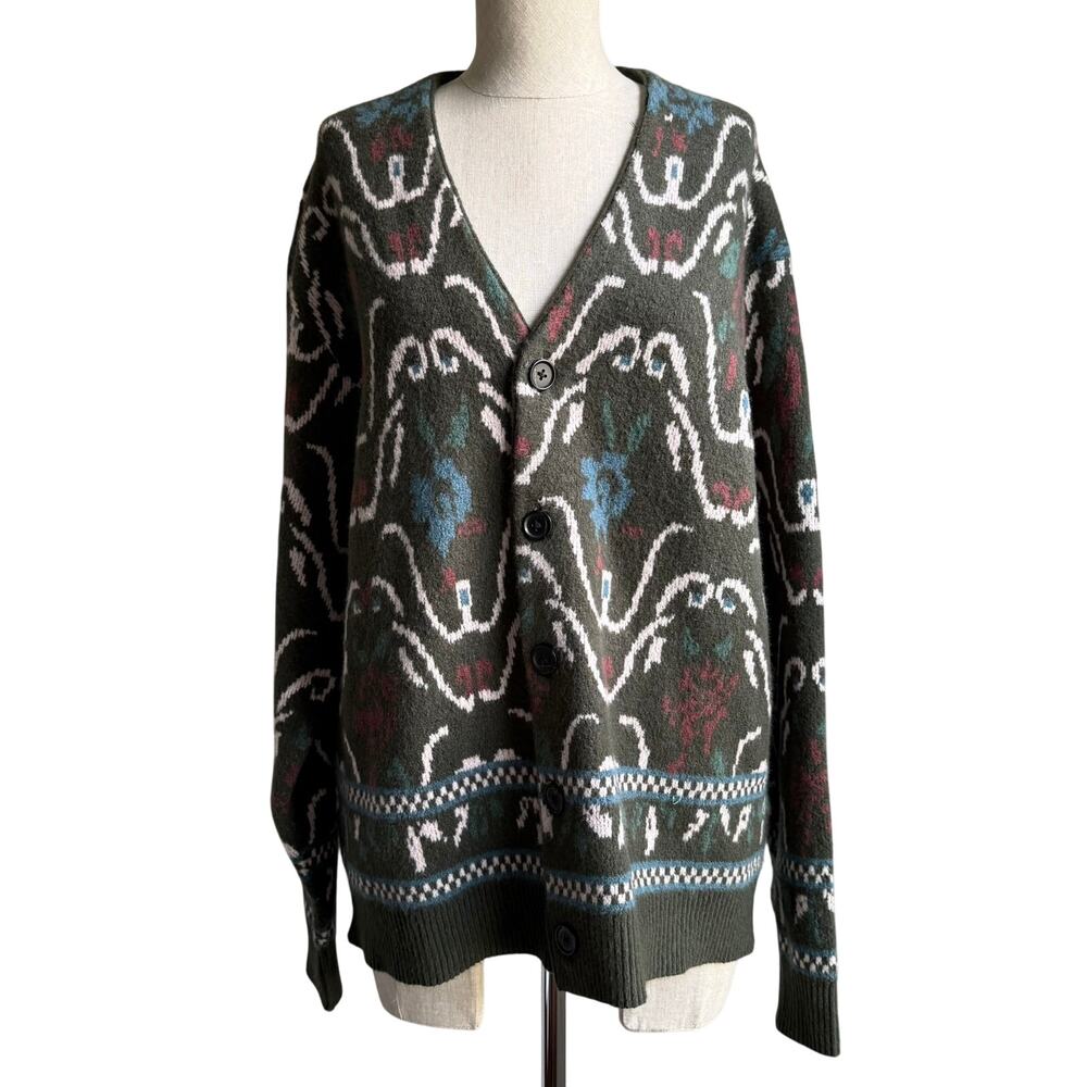 Abercrombie & Fitch Soft Knit Cardigan Sweater Patterned Size Medium